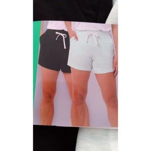 Ladies ultra soft cotton blend 2 pk short w pockets NWT XL black light green 32°